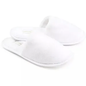Kashwere Ultra Plush White Slippers Kapua Cotton Velour