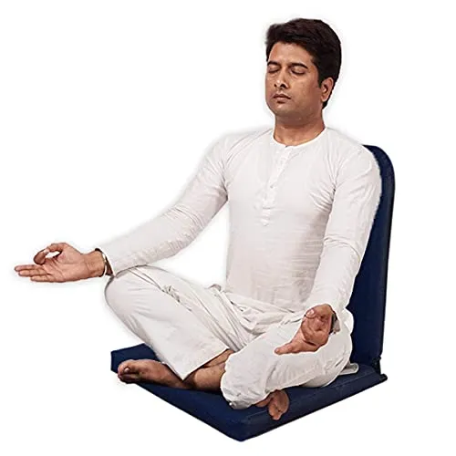 Kawachi Right Angle Back Support Portable Relaxing Folding Yoga Meditation Chair (Darkblue)