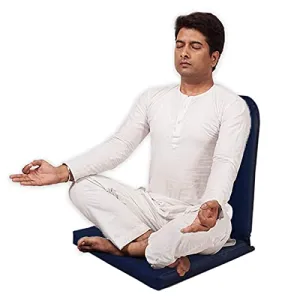 Kawachi Right Angle Back Support Portable Relaxing Folding Yoga Meditation Chair (Darkblue)