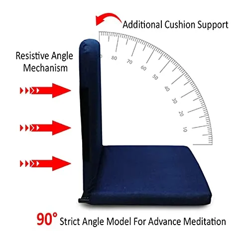 Kawachi Right Angle Back Support Portable Relaxing Folding Yoga Meditation Chair (Darkblue)