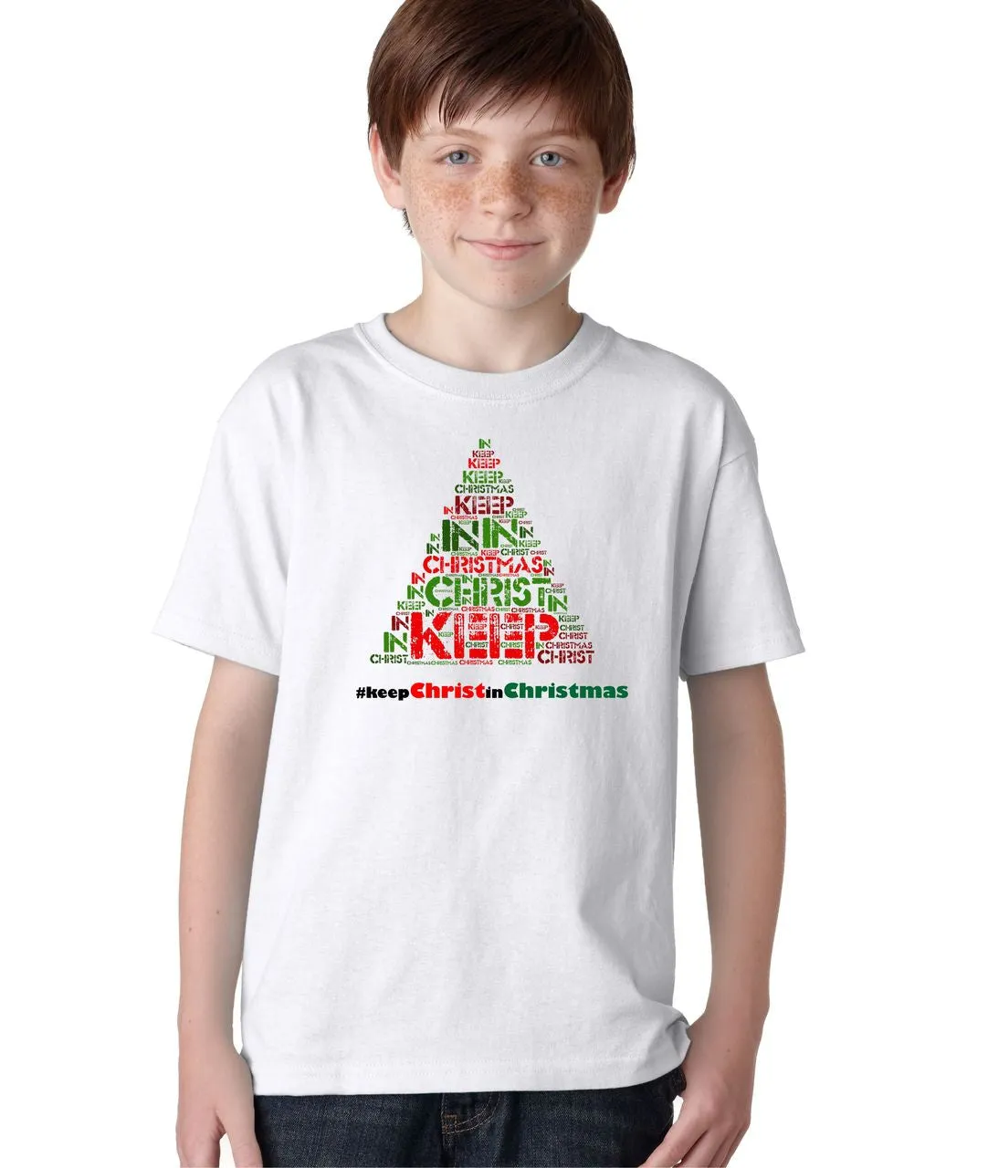 #Keep Christ in Christmas Hashtag Jesus Christian T-Shirt for Kids