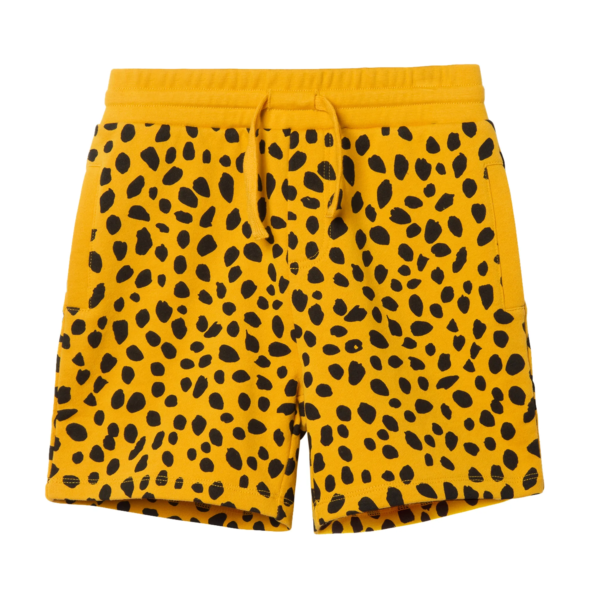 KID BOY CHEETAH DOTS SWEATSHORTS,ORANGE