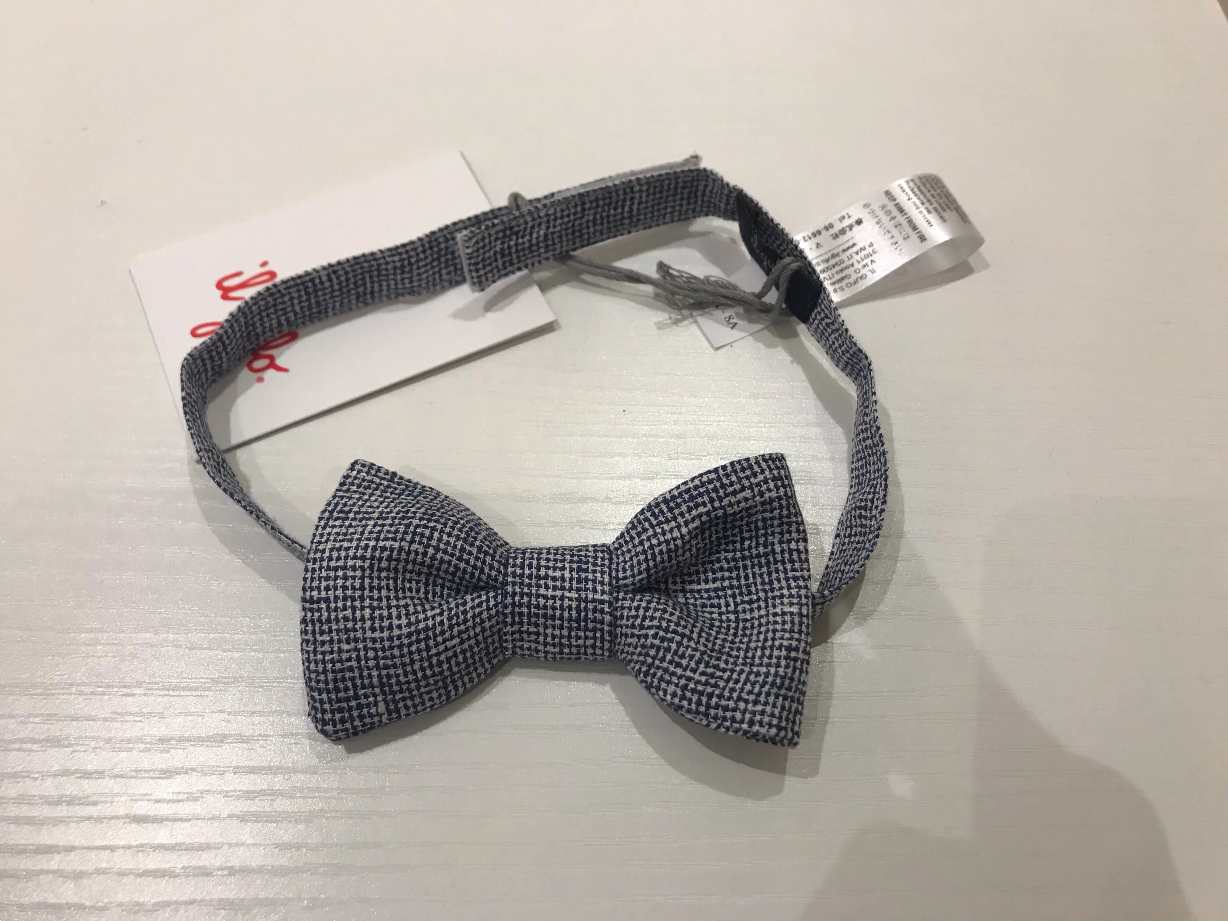 KID BOY LINEN BOW TIE, BLUE