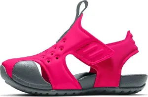 Kids Nike Sunray Protect 2 TD Pink Black Smoke Grey 943827-605 Slide Sandal