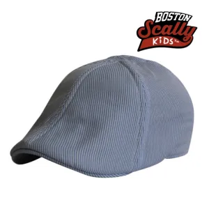 Kids The Seersucker Boston Scally Cap - Light Blue