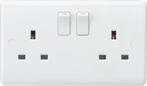Knightsbridge CU9000x5 White Curved Edge 13A 2G DP Switched Socket (5 Pack)