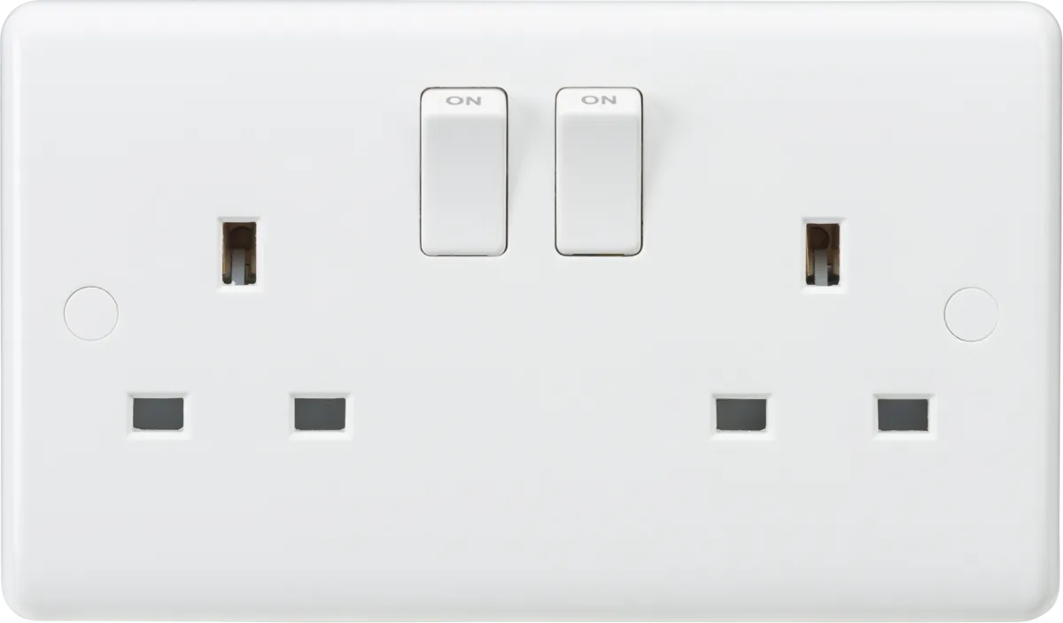 Knightsbridge CU9000x5 White Curved Edge 13A 2G DP Switched Socket (5 Pack)