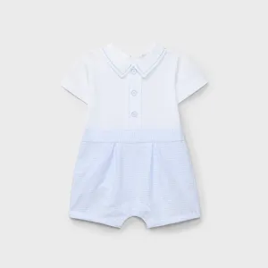 Knitted Shortie Romper Blue/White