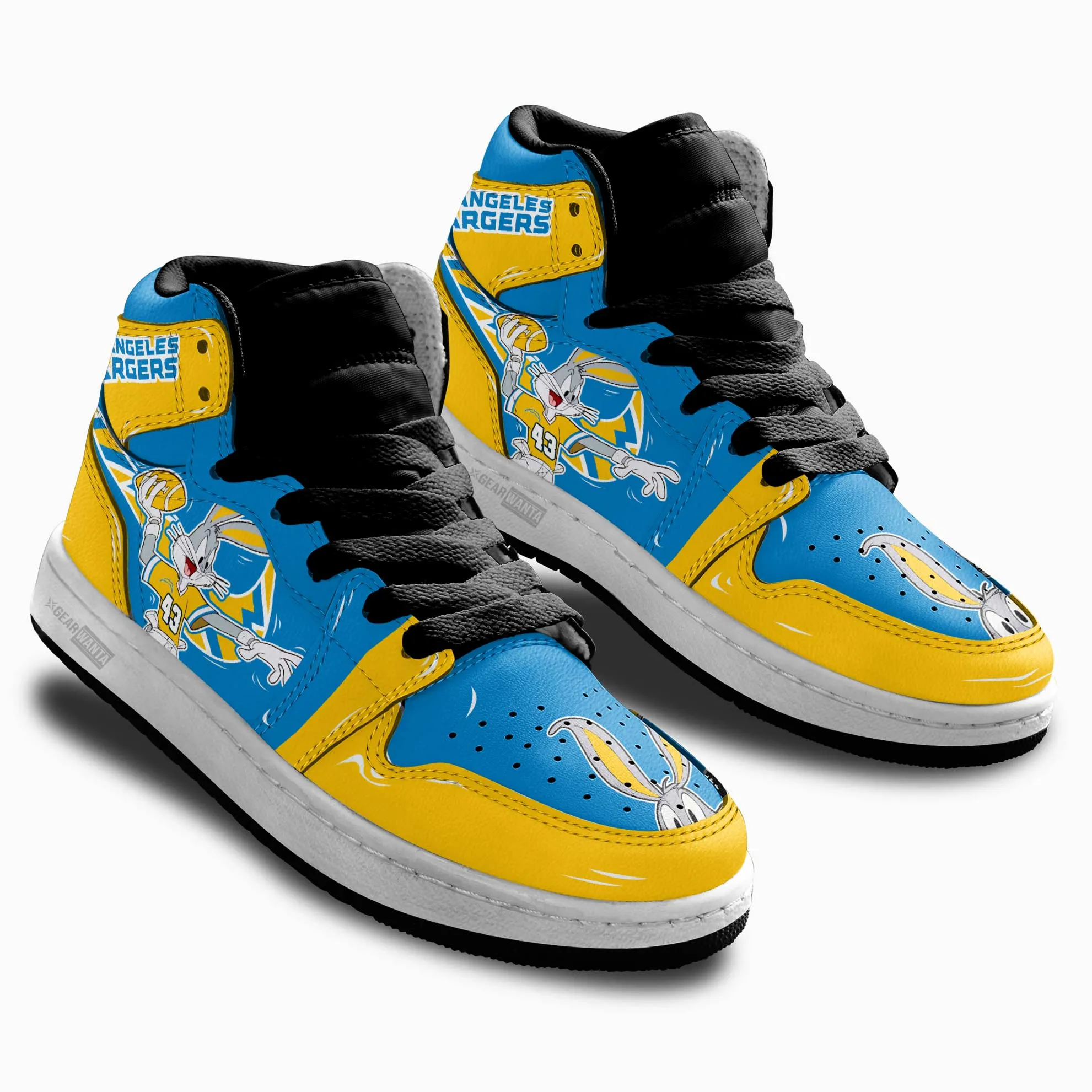 LA Chargers Kid J1s Sneakers Custom
