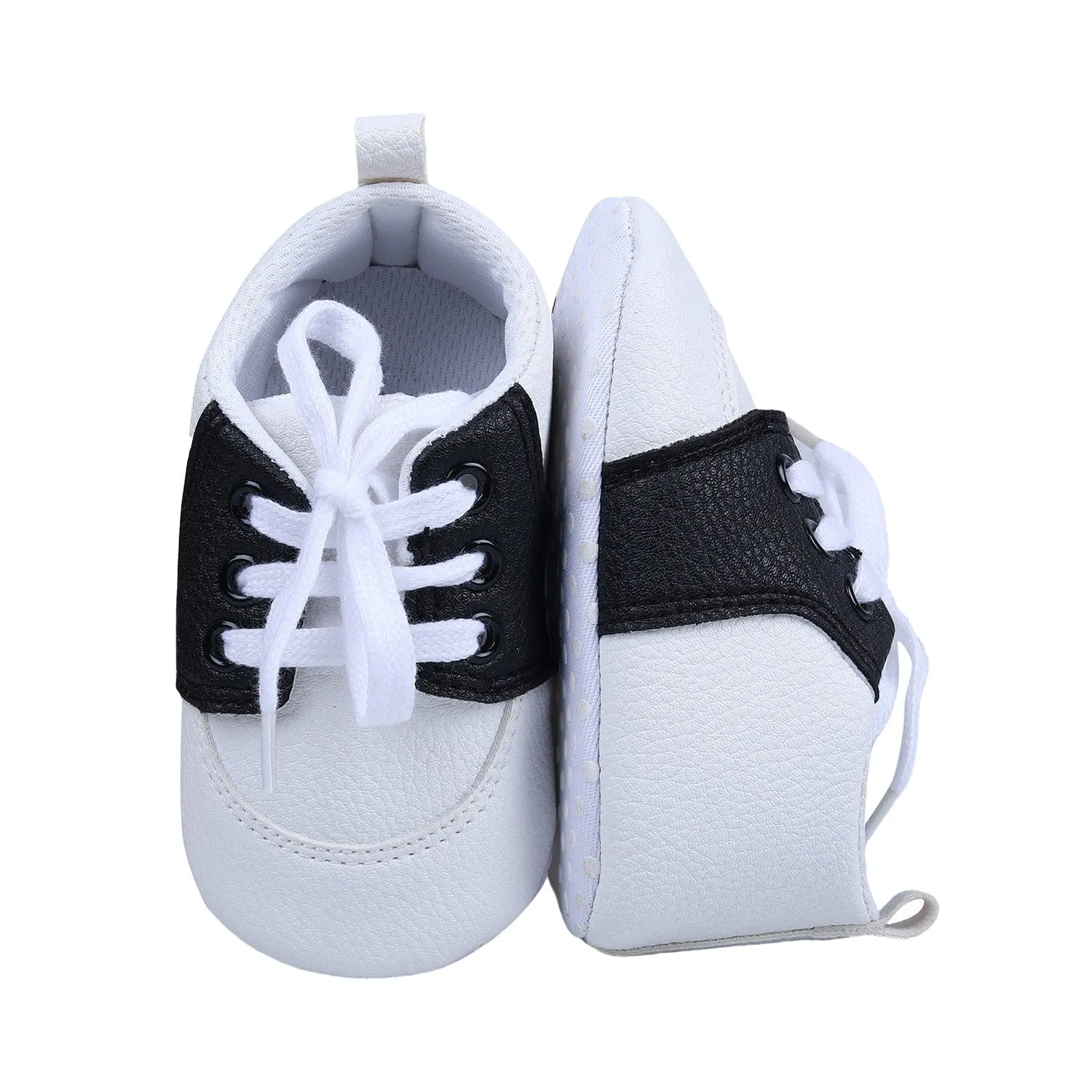 Lace-Up Stylish Leather Sneaker Shoes - Black