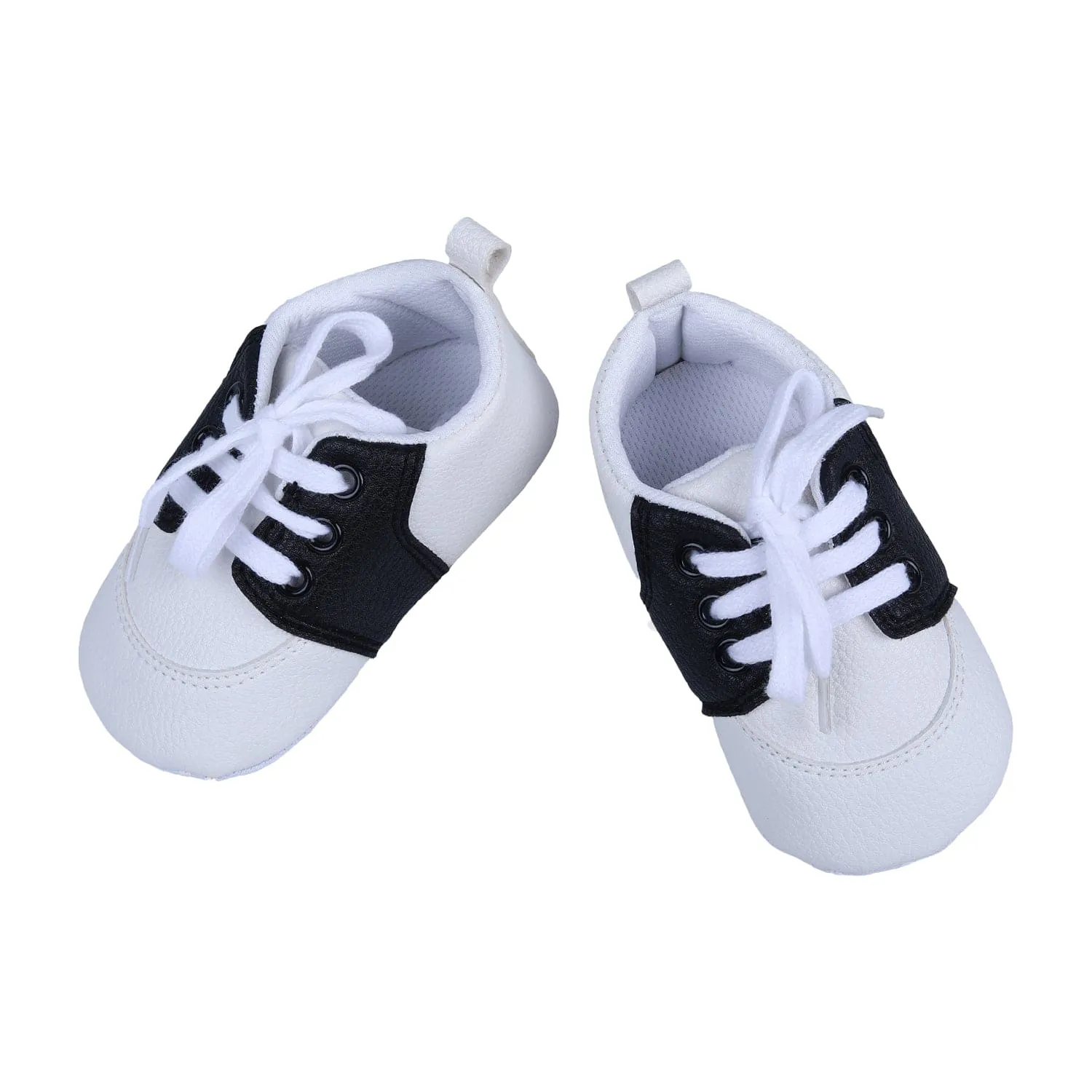 Lace-Up Stylish Leather Sneaker Shoes - Black