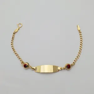 Ladybug Italian Cuban Baby ID Bracelet (14K)