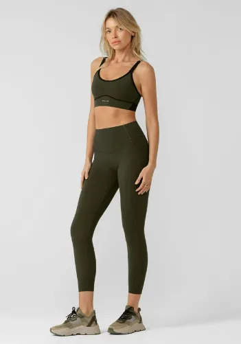 Lorna Jane Stomach Support Pocket Ankle Biter Leggings - Luxury Green
