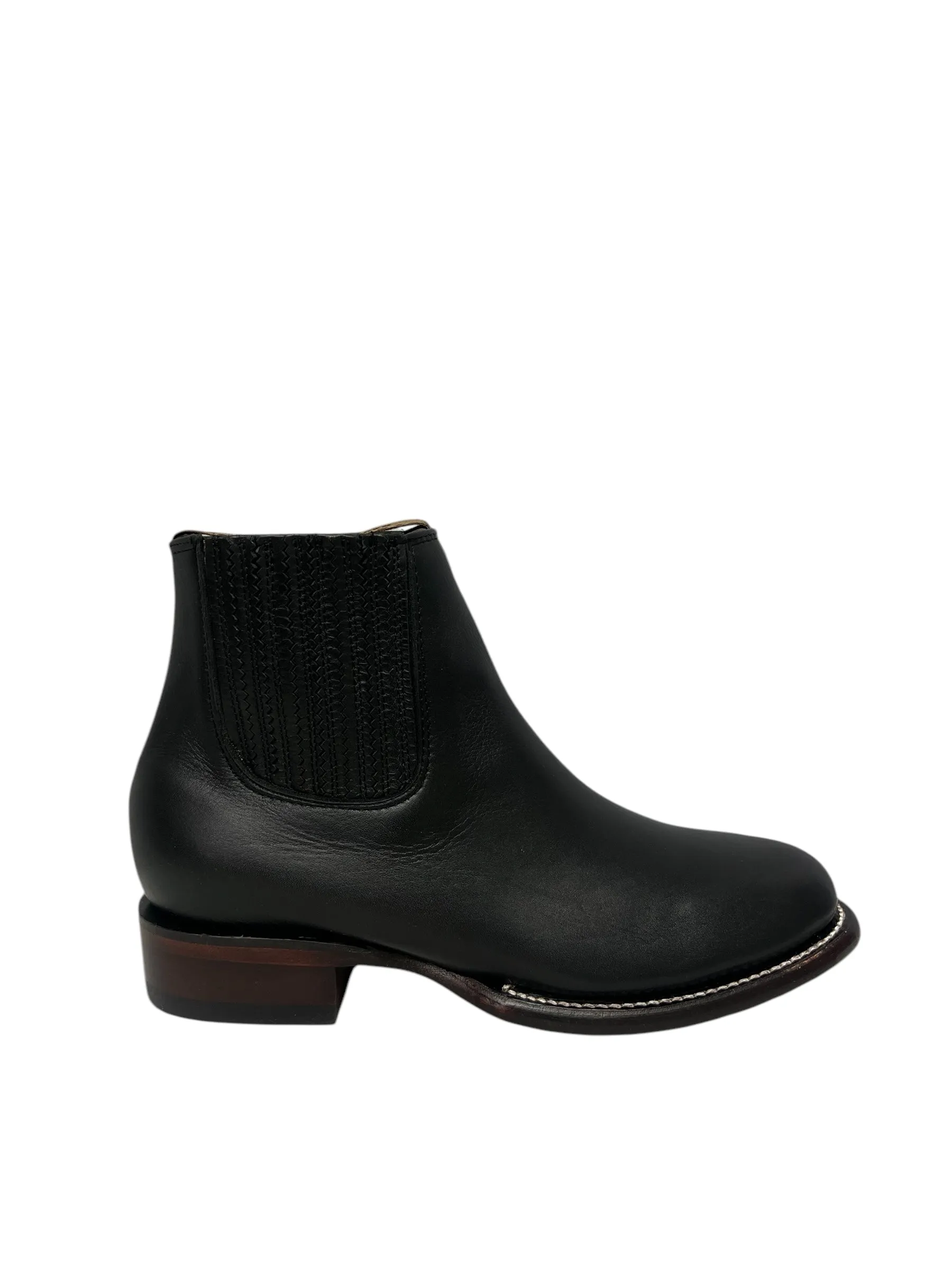 Los Altos Charro Ankle Boot Oval Black - 50B2105