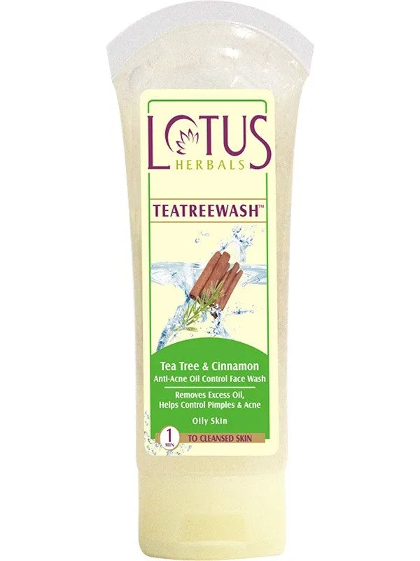 Lotus Herbals Teatreewash Tea Tree Cinnamon Anti-Acne Oil Control Face Wash 80gm Set of 2pc