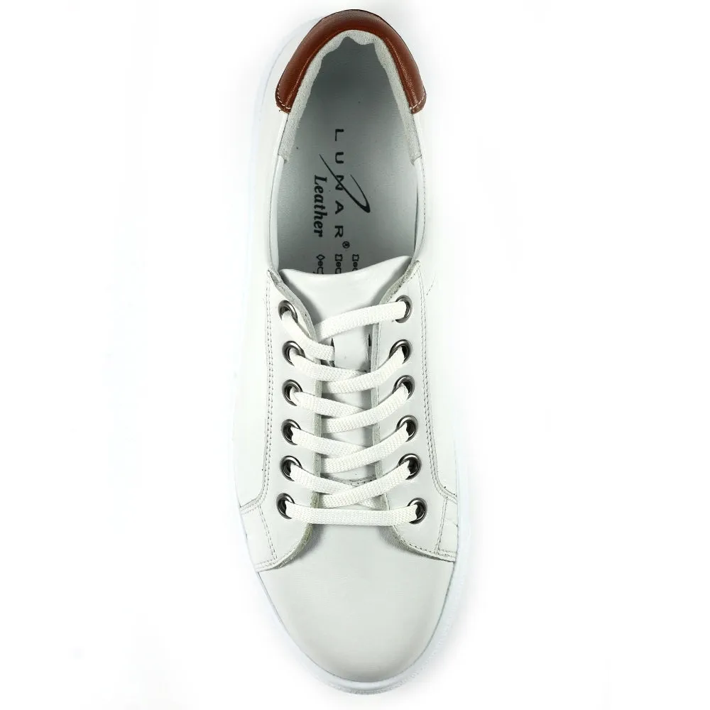 Lunar Zamora White Leather Trainer