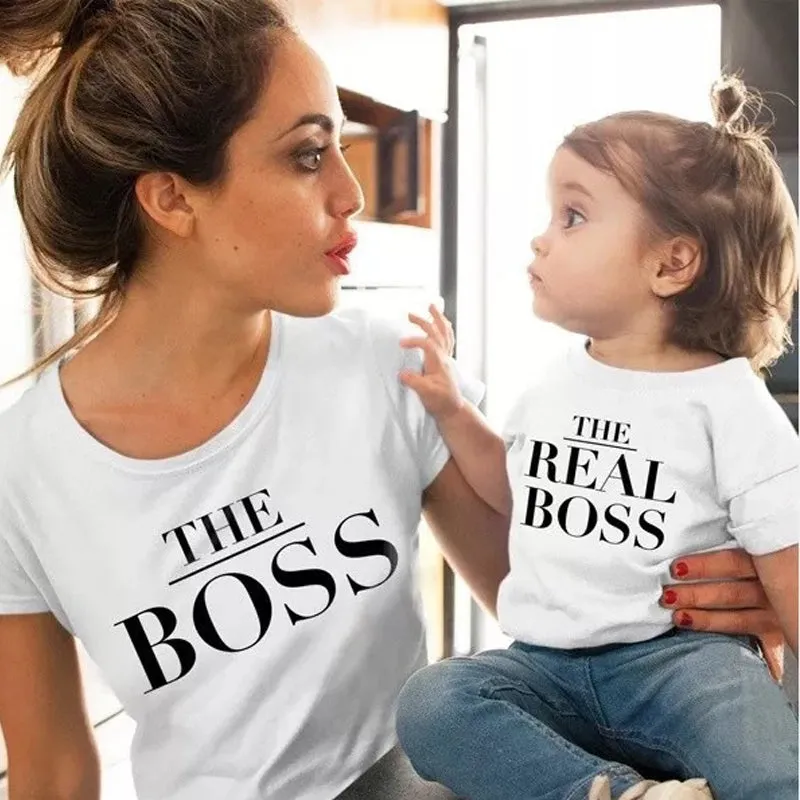 Matching Tees Mother And Child Printed Cotton T-Shirt