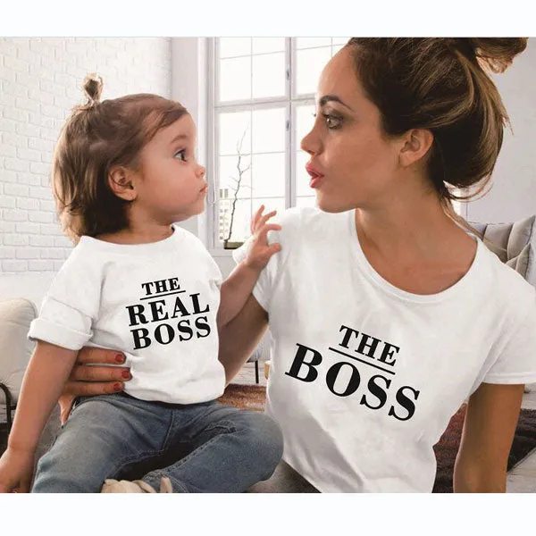 Matching Tees Mother And Child Printed Cotton T-Shirt