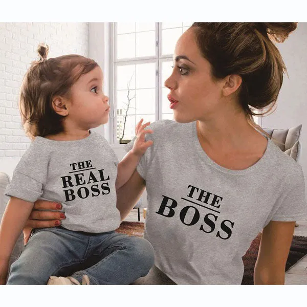 Matching Tees Mother And Child Printed Cotton T-Shirt