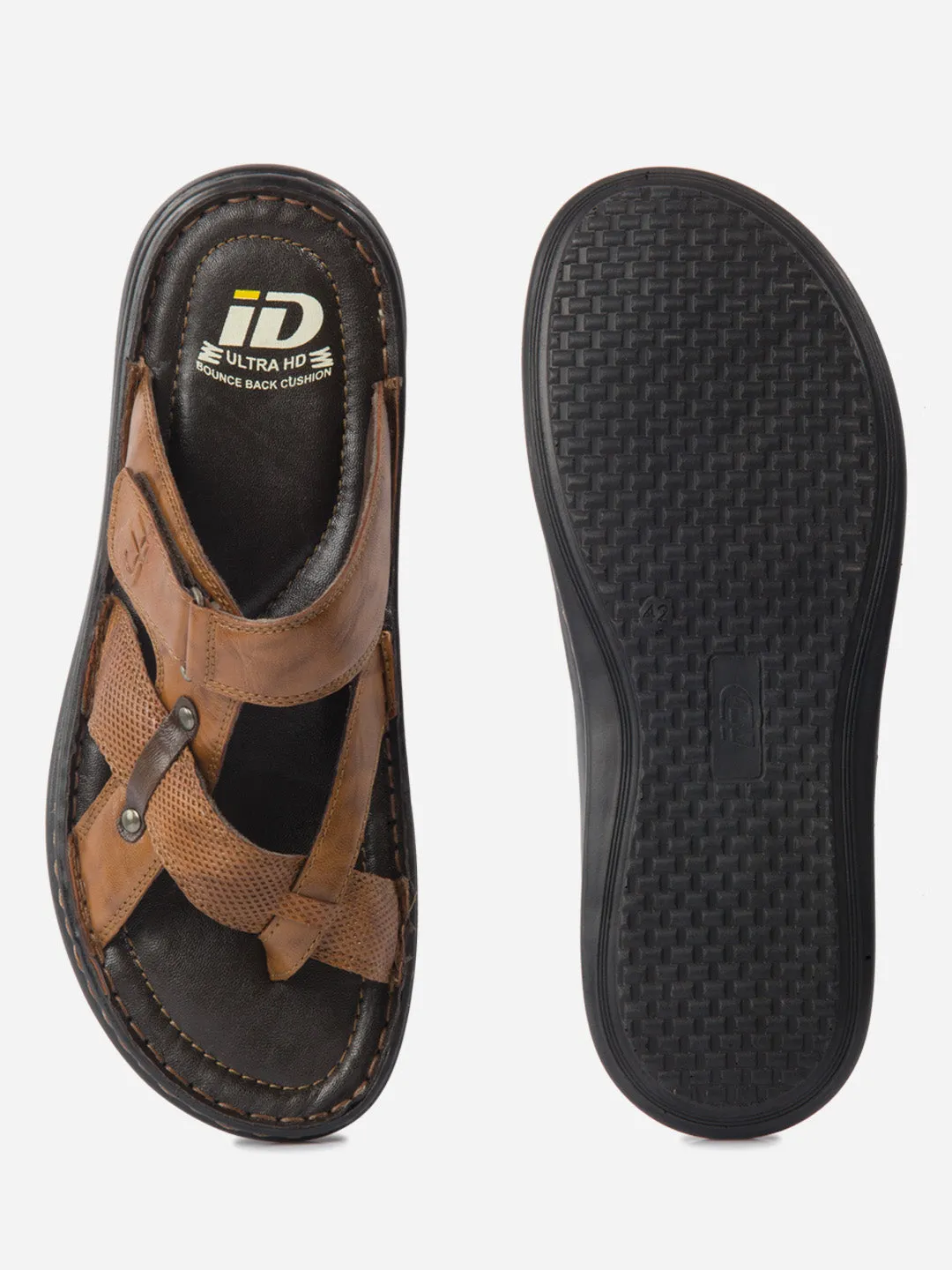 Men's Tan Cross Strap Sandals (ID4151)