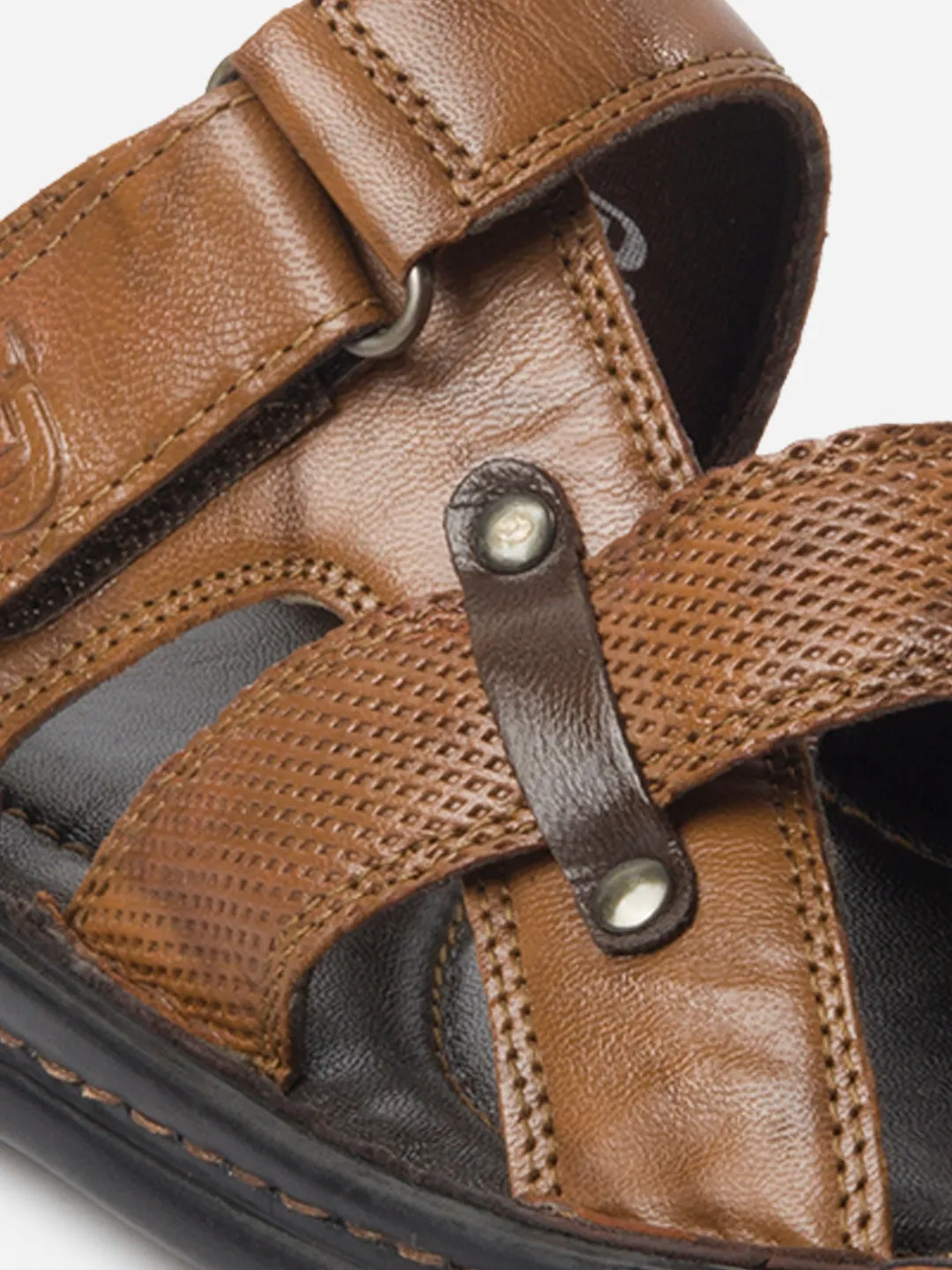 Men's Tan Cross Strap Sandals (ID4151)