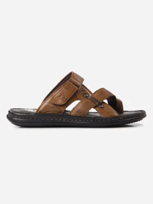 Men's Tan Cross Strap Sandals (ID4151)