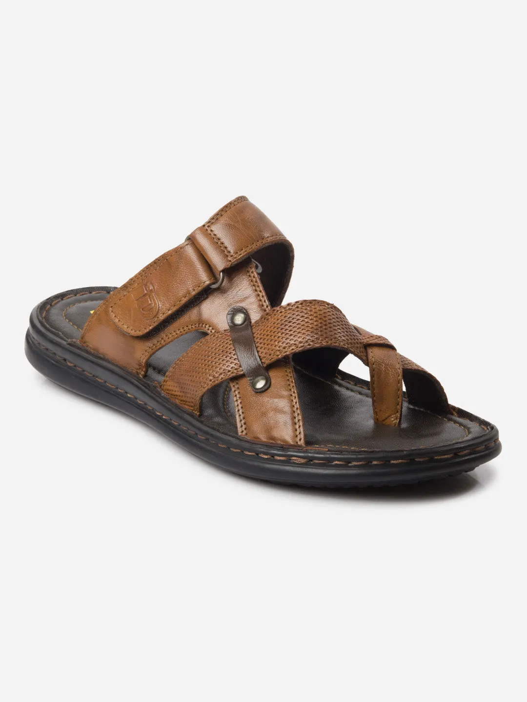 Men's Tan Cross Strap Sandals (ID4151)