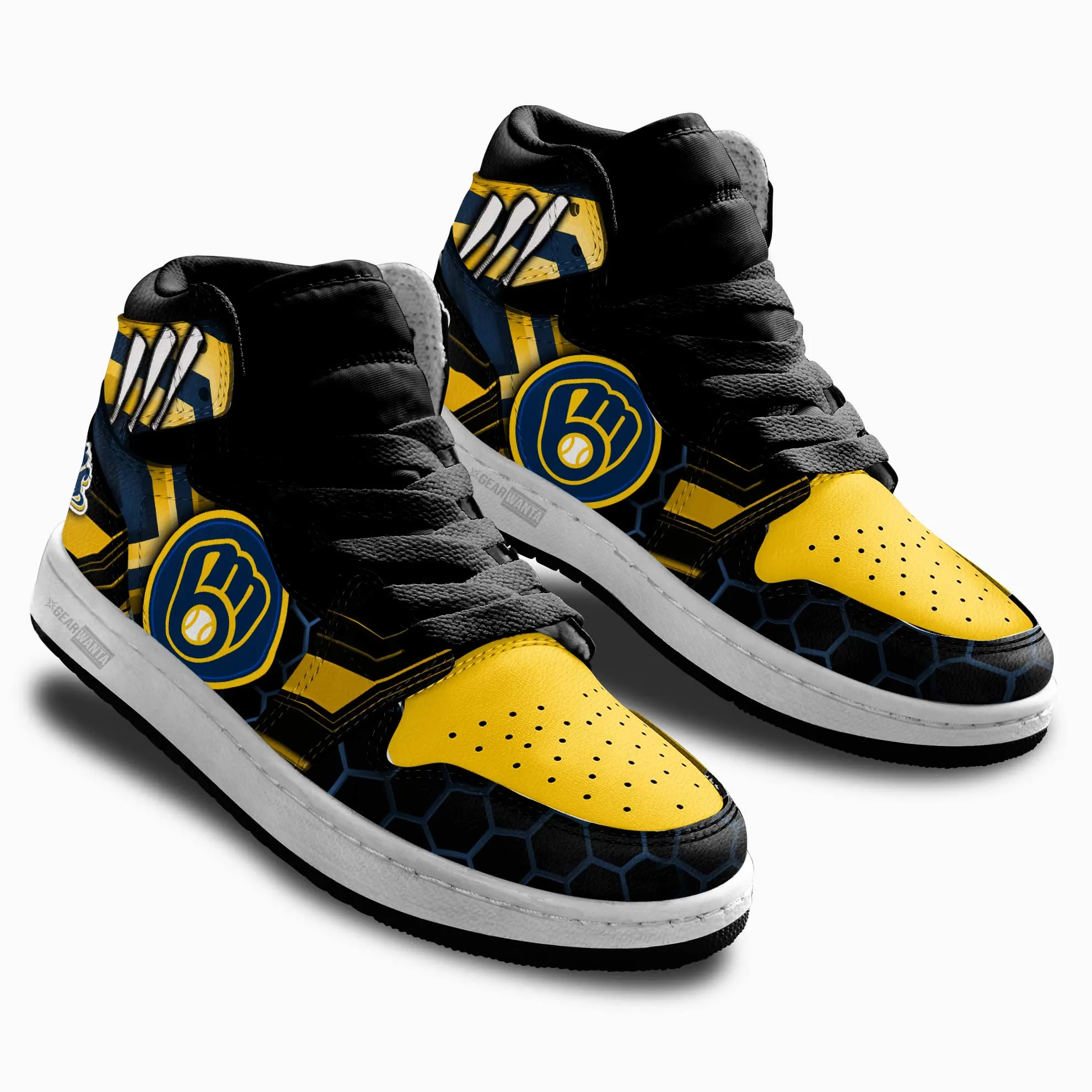 Milwaukee Brewers Kid J1s Sneakers Custom