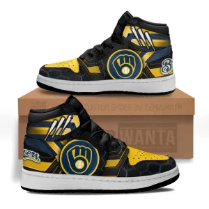 Milwaukee Brewers Kid J1s Sneakers Custom