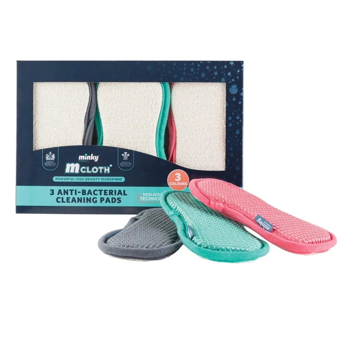 Minky M Cloth Anti-Bacterial Cleaning Pads 3pk