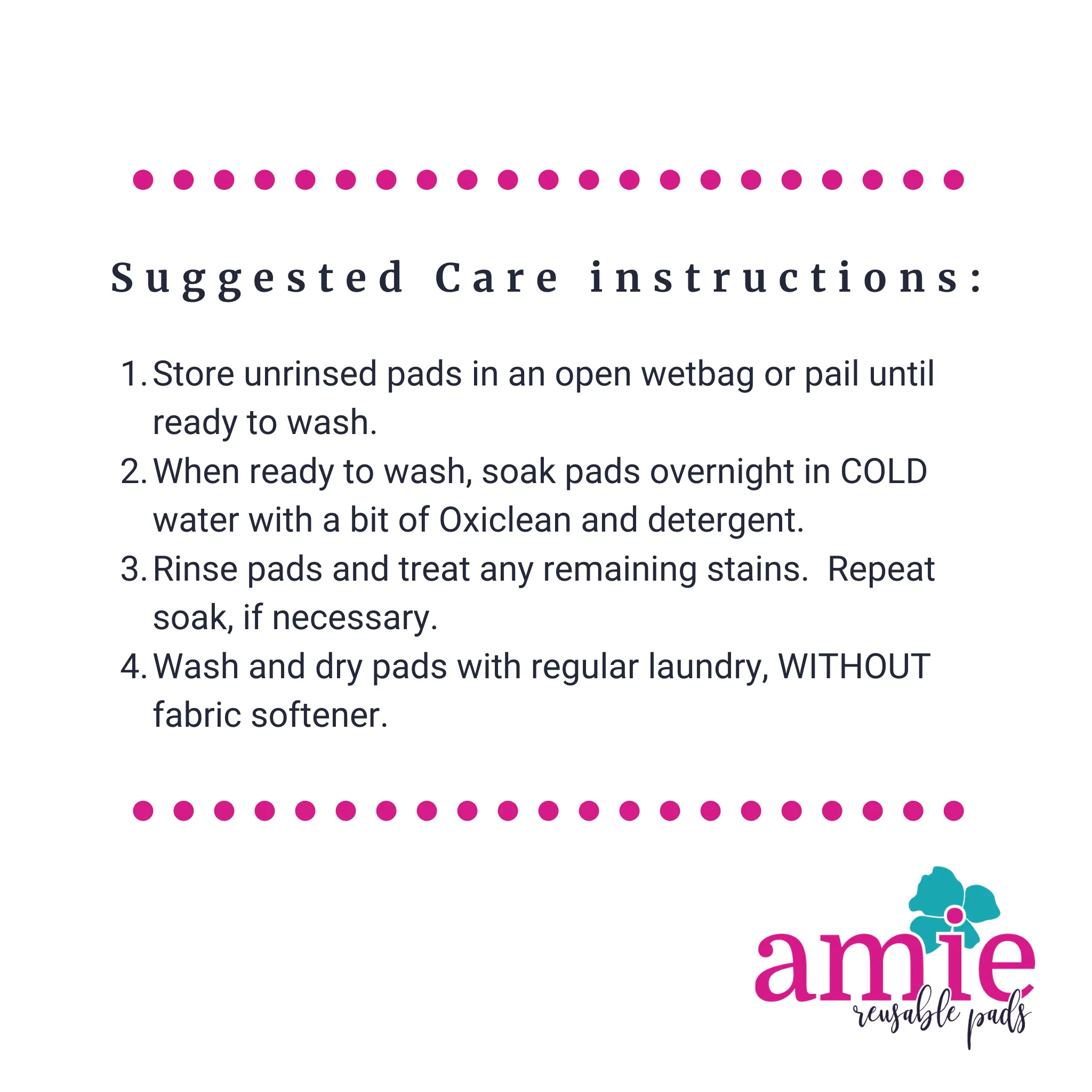 Moderate Absorbency Reusable Pads: Pansy