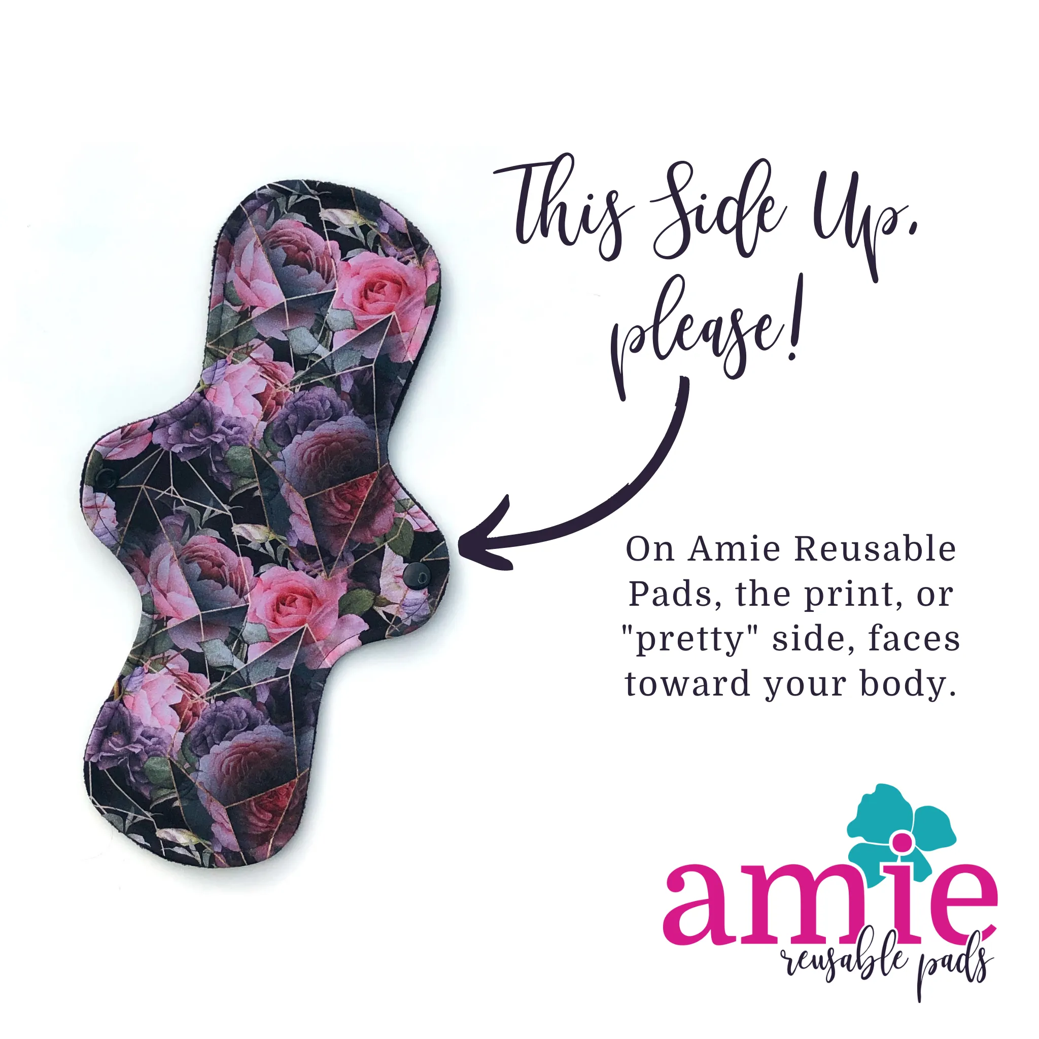 Moderate Absorbency Reusable Pads: Pansy