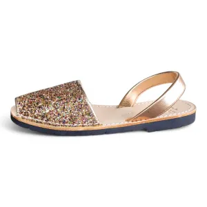 Multi Glitter & Rose Gold Avarca Sandals