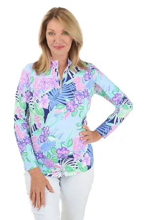 Navy Island Floral UPF50  Sun Shirt