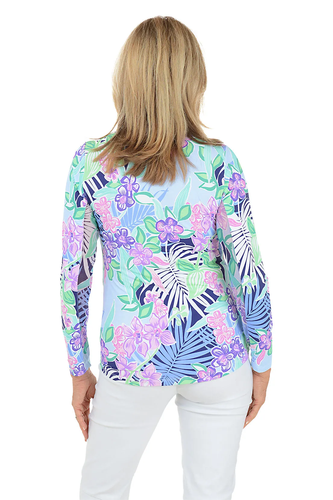 Navy Island Floral UPF50  Sun Shirt