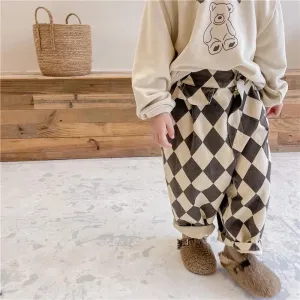 Neve Diamond Checkerboard Jeans (Charcoal)