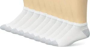 New Hanes Men's 10 Pack Ultimate Low-Cut Socks, White, (Shoe Size 6-12) no packaging