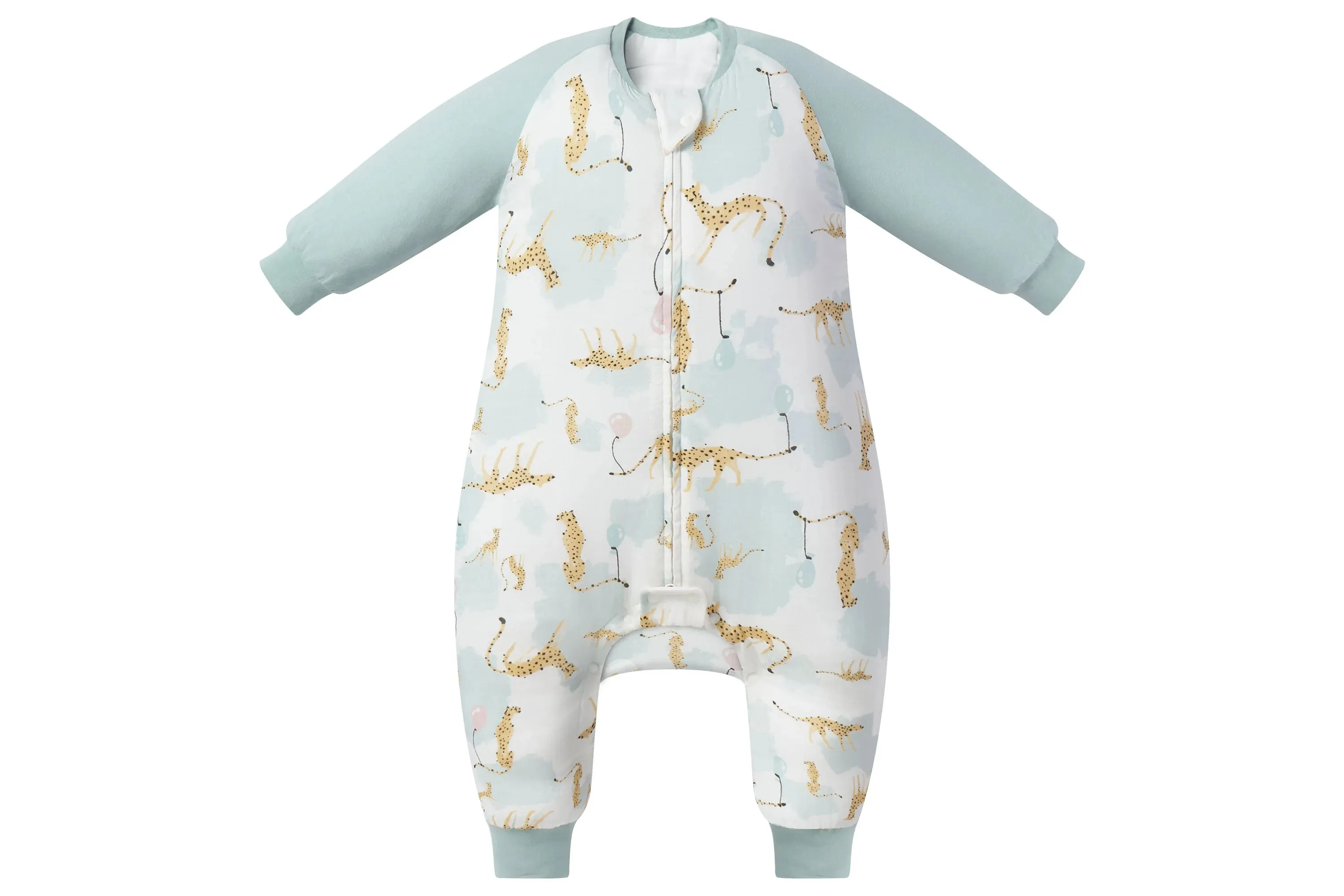 NEW Raglan Long Sleeve Footed Sleep Bag 2.5 TOG (Bamboo) - Cheetah Party - 6 months to 18 months! Retails $72 