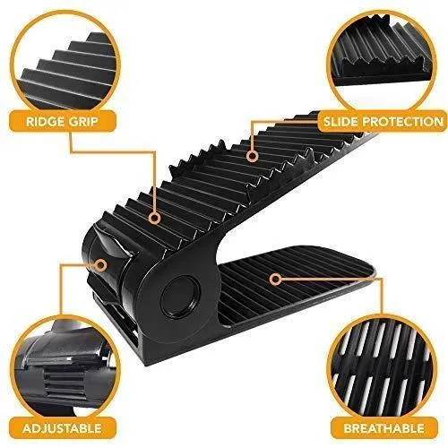 New Upgraded Adjustable Shoes Organizer | Best Quality Shoe Slots | Closet Storage Space Saver | Durable | Holds High Heels to Sneakers, For men, women and kid shoes (8 Pack in black)