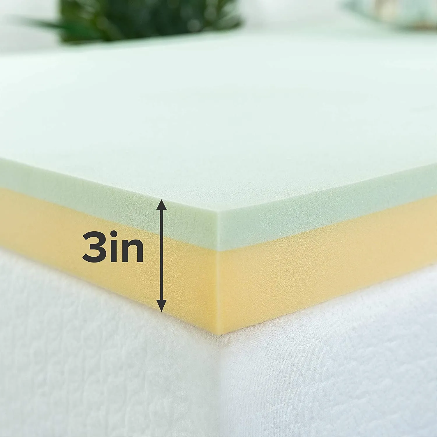 New Zinus 3 Inch Green Tea Memory Foam Mattress Topper, Full/Double! Comes compressed rolled in box for easy transport!