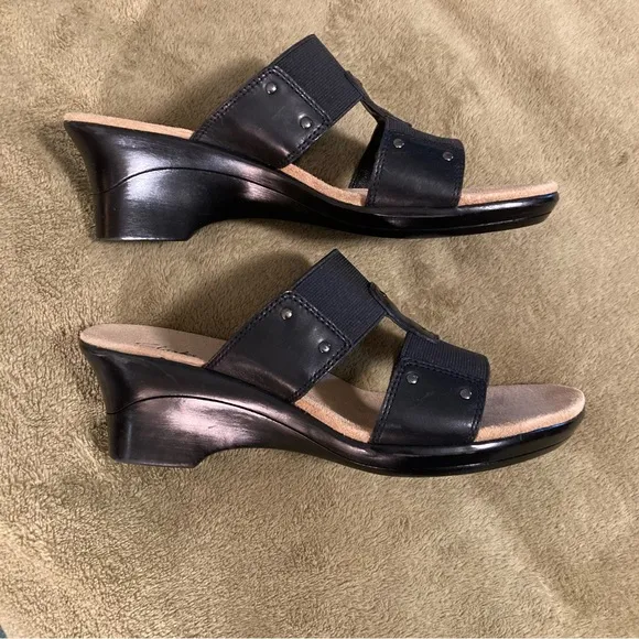 NIB Vintage Clarks Emmagene Leather Sandals Women's Size 8M