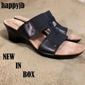 NIB Vintage Clarks Emmagene Leather Sandals Women's Size 8M