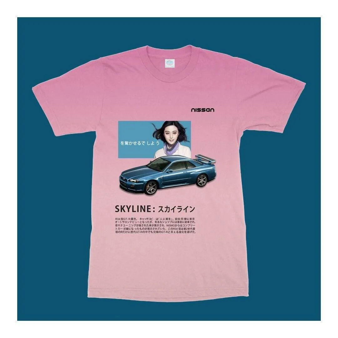 nissan skyline (pink gradient) t-shirt