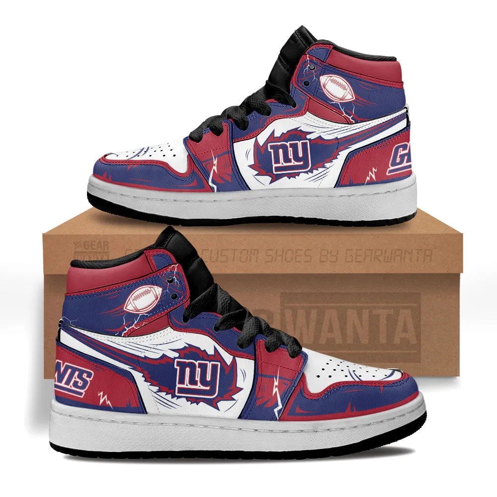 NY Giants Kid J1s Sneakers Custom
