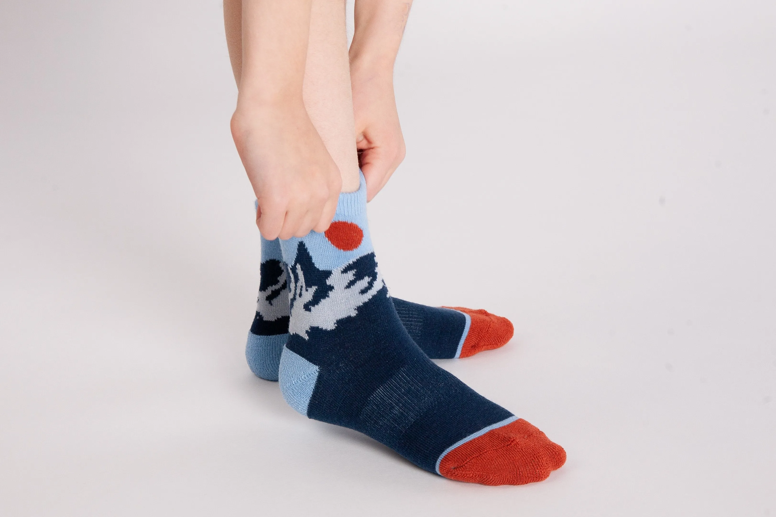 Oakiwear Kids Merino Wool Socks Hiking Outdoor, Mini-Crew Mountain