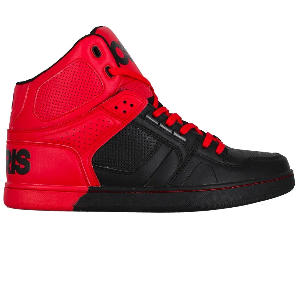OSIRIS SHOES NYC 83 CLK BLACK RED DIP TRAINERS