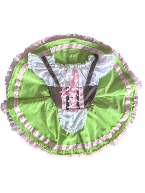 Parent-child Green Lolita OP Dress Lace Up Ruffles Lolita One Piece Dresses