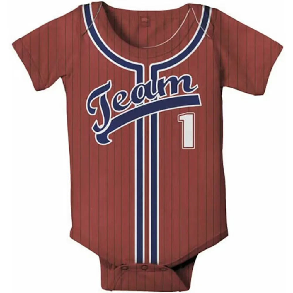 Personalized Baby Baseball Jersey, Onepiece Bodysuit, Baby Boy Clothing, Custom Jersey, Any Team