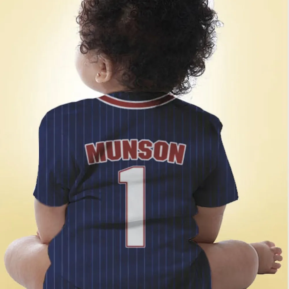Personalized Baby Baseball Jersey, Onepiece Bodysuit, Baby Boy Clothing, Custom Jersey, Any Team