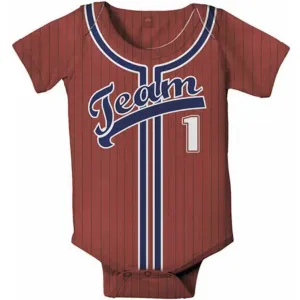 Personalized Baby Baseball Jersey, Onepiece Bodysuit, Baby Boy Clothing, Custom Jersey, Any Team